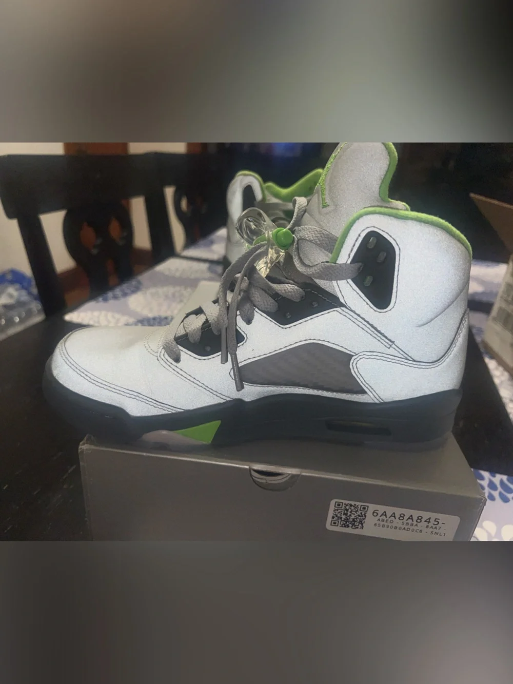 Jordan Silver/Gray Air Jordan 5 Retro Box Label